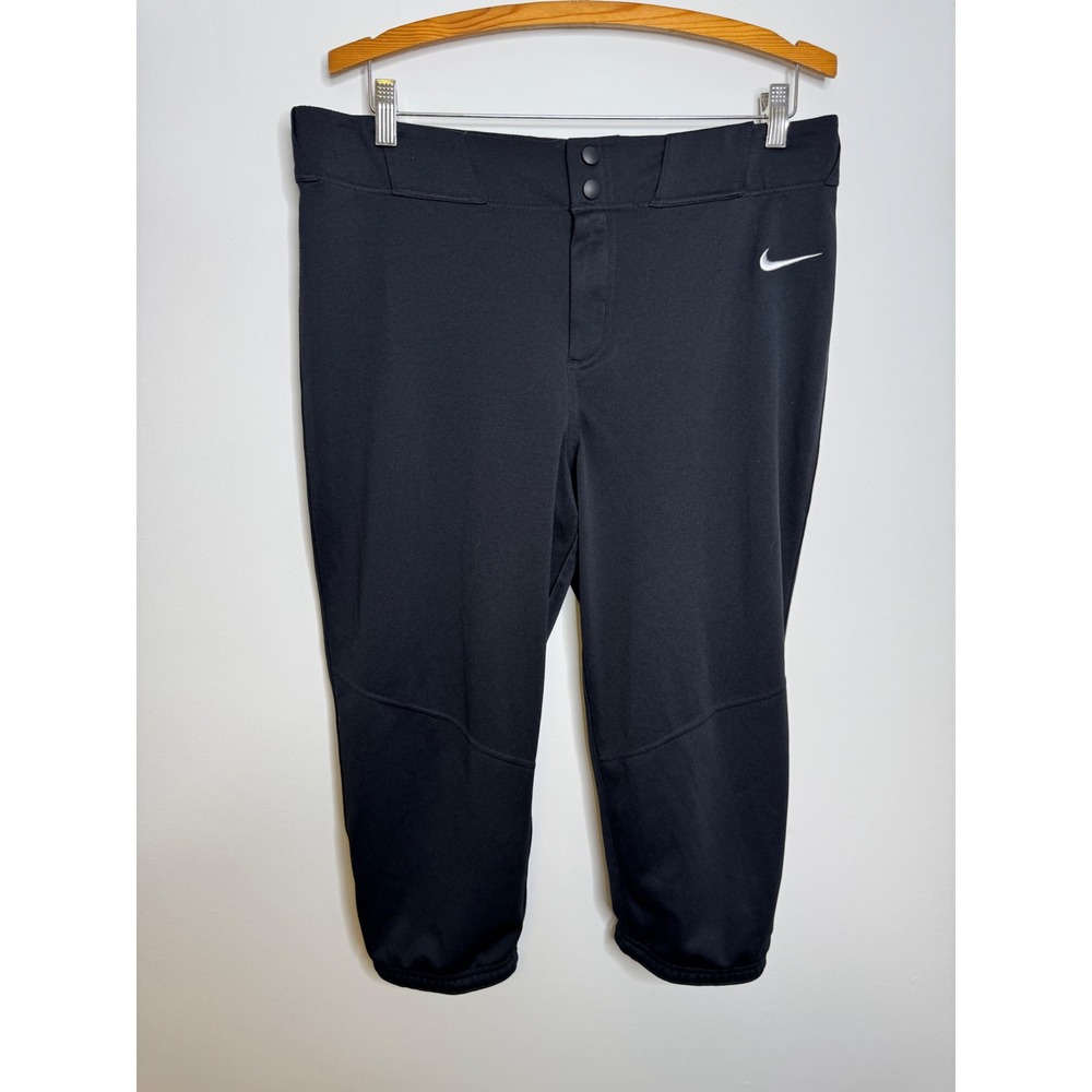 Nike Softball Pants Womens Large Black Excellent HF7745-010 Knickers Athletic